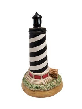 Lefton Cape Hatteras Lighthouse Musical Figurine 1994 Hand-Painted Porcelain